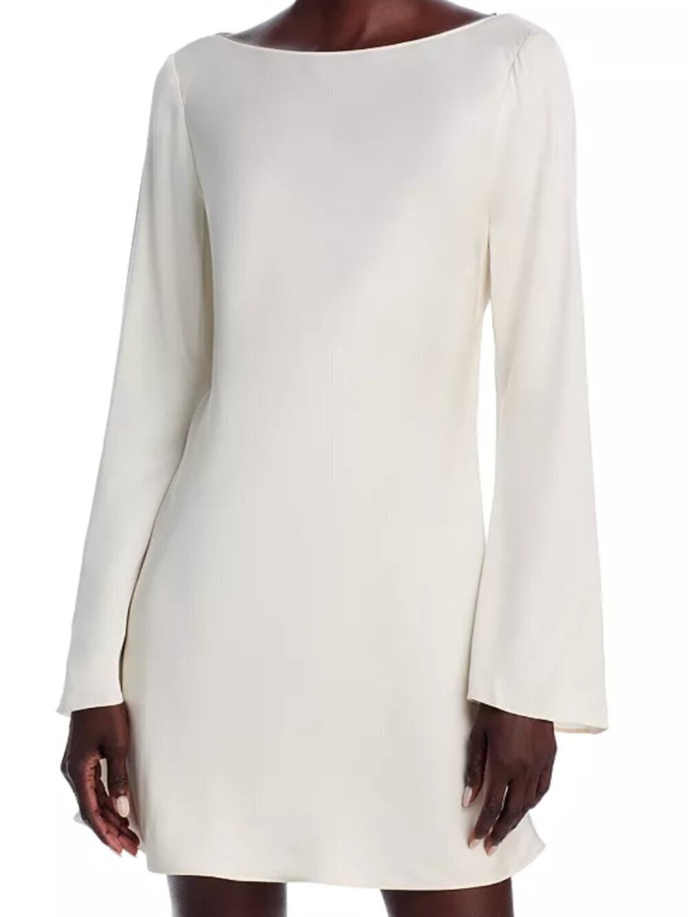 NWT French Connection Ennis Satin Mini Dress Classic Cream 4 MSRP $148